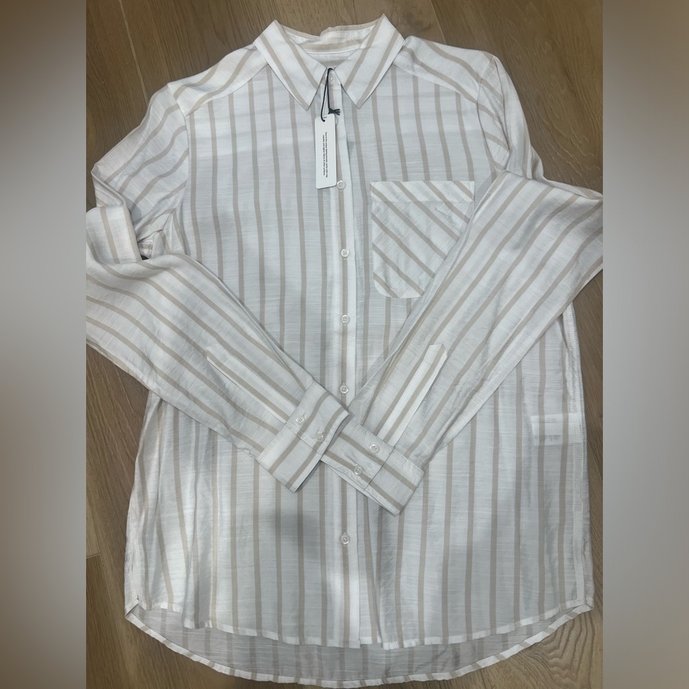 Express button down striped top